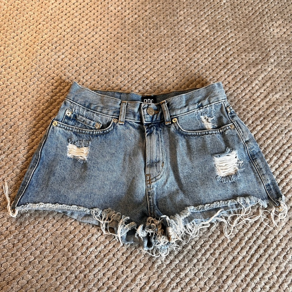 BDG Distressed Light Blue Denim Jean Shorts